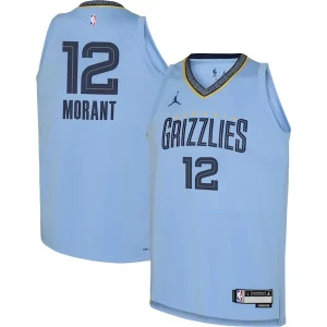 Duraturo Cool Ja Morant Memphis Grizzlies Jordan Brand Youth Swingman Jersey Statement Edition Light Blue