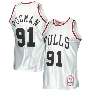 Duraturo Eccezionale Dennis Rodman Chicago Bulls 1997/98 Hardwood Classics 75th Anniversary Swingman Jersey Platinum