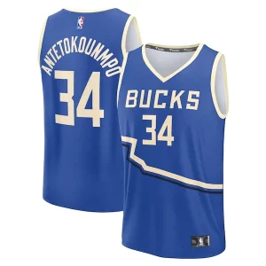 Moderno Attraente Giannis Antetokounmpo Milwaukee Bucks Youth 2024/25 Fast Break Player Jersey City Edition Royal