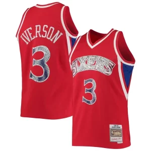 Duraturo Pratico Elegante Allen Iverson Philadelphia 76ers 1996/97 Hardwood Classics NBA 75th Anniversary Diamond Swingman Jersey Red