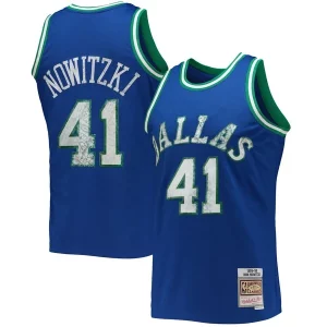 Duraturo Prestigioso Dirk Nowitzki Dallas Mavericks 1998/99 Hardwood Classics NBA 75th Anniversary Diamond Swingman Jersey Blue