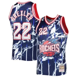 Duraturo Raffinato Clyde Drexler Houston Rockets 1996/97 Hardwood Classics Marble Swingman Jersey Navy
