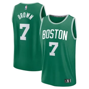 Elegante Lussuoso Prestigioso Jaylen Brown Boston Celtics Fast Break Replica Player Jersey Icon Edition Kelly Green