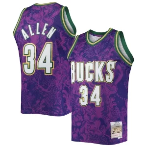Eccezionale Incantevole Cool Ray Allen Milwaukee Bucks Hardwood Classics 2000/01 Lunar New Year Swingman Jersey Purple