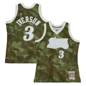 Eccezionale Magnifico Allen Iverson Philadelphia 76ers Hardwood Classics 1997/98 Ghost Green Swingman Jersey Camo