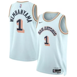 Eccezionale Raffinato Victor Wembanyama San Antonio Spurs Nike Unisex 2024/25 Swingman Player Jersey City Edition Light Blue