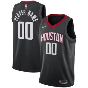 Elegante Attraente Ottimo Houston Rockets Nike Swingman Custom Jersey Black Statement Edition