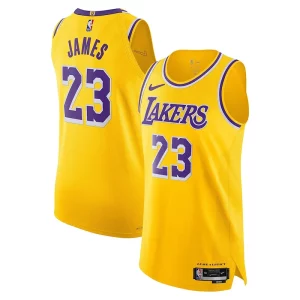 Elegante Classico Sofisticato LeBron James Los Angeles Lakers Nike Authentic Player Jersey Icon Edition Gold