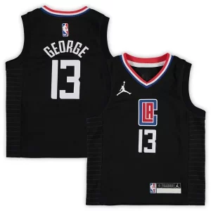 Elegante Comodo Attraente Paul George LA Clippers Jordan Brand Preschool 2020/21 Fast Break Replica Jersey Statement Edition Black