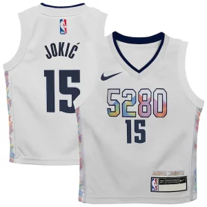Bellissimo Prestigioso Nikola Jokic Denver Nuggets Nike Toddler 2024/25 Swingman Player Jersey City Edition White