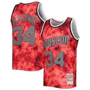 Fantastico Bellissimo Elegante Hakeem Olajuwon Houston Rockets 1993/94 Galaxy Swingman Jersey Red