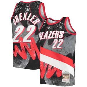 Fantastico Clyde Drexler Portland Trail Blazers Hardwood Classics 1991/92 Hyper Hoops Swingman Jersey Black