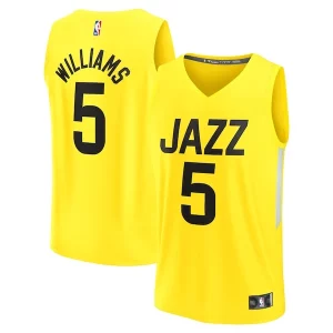 Fantastico Cody Williams Utah Jazz Youth 2024 NBA Draft Fast Break Player Jersey Icon Edition Yellow
