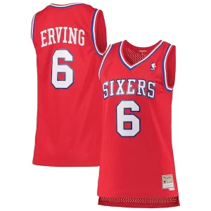 Fantastico Julius Erving Philadelphia 76ers Women's 1982/83 Hardwood Classics Swingman Jersey Red