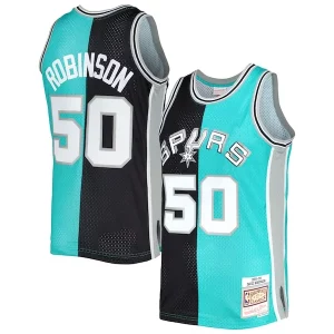 Fantastico Lussuoso Prestigioso David Robinson San Antonio Spurs Hardwood Classics 1998/99 Split Swingman Jersey Black/Teal