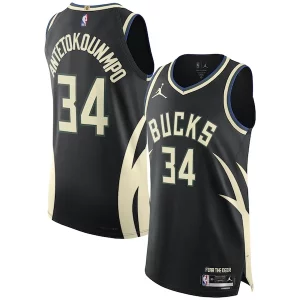 Fantastico Moderno Giannis Antetokounmpo Milwaukee Bucks Jordan Brand Authentic Player Jersey Statement Edition Black