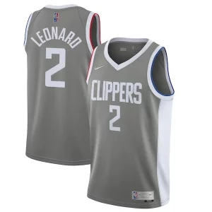 Fascinante Kawhi Leonard LA Clippers Nike 2020/21 Swingman Player Jersey Gray Earned Edition