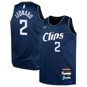 Fascinante Kawhi Leonard LA Clippers Nike Youth Swingman Replica Jersey City Edition Navy