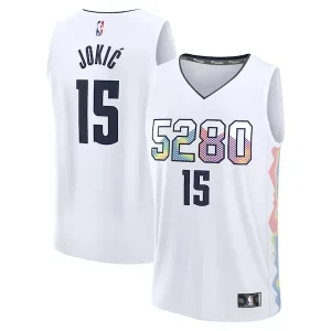 Versatile Nikola Jokic Denver Nuggets Youth 2024/25 Fast Break Player Jersey City Edition White
