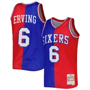 Fascinante Robusto Julius Erving Philadelphia 76ers Hardwood Classics 1982/83 Split Swingman Jersey Royal/Red