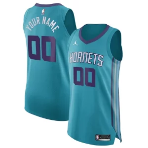 Gorgeous Incantevole Charlotte Hornets Jordan Brand Authentic Custom Jersey Teal Icon Edition