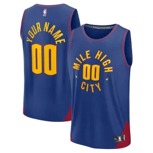 Incantevole Denver Nuggets Fast Break Custom Jersey Statement Edition Blue/Navy