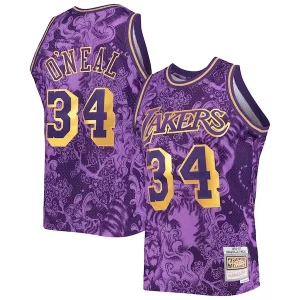 Incantevole Eccezionale Classico Shaquille O'Neal Los Angeles Lakers Hardwood Classics 1996/97 Lunar New Year Swingman Jersey Purple