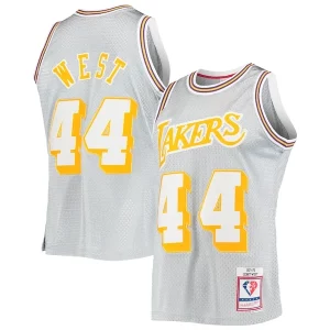 Incantevole Eccezionale Jerry West Los Angeles Lakers 75th Anniversary 1971/72 Hardwood Classics Swingman Jersey Silver