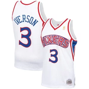 Incantevole Elegante Gorgeous Allen Iverson Philadelphia 76ers 1996/97 Hardwood Classics Swingman Jersey White/Red/Royal/Black