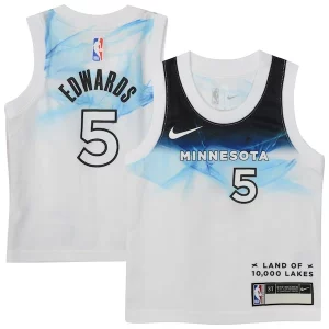 Incantevole Fantastico Anthony Edwards Minnesota Timberwolves Nike Toddler 2024/25 Swingman Player Jersey City Edition White
