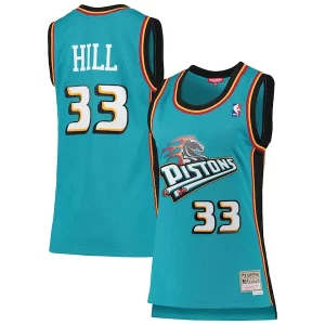 Incantevole Grant Hill Detroit Pistons Women's 1998/99 Hardwood Classics Swingman Jersey Teal