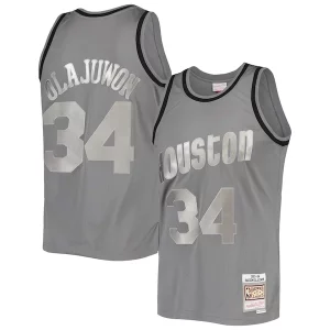 Incantevole Hakeem Olajuwon Houston Rockets Hardwood Classics Retired Player 1993/94 Metal Works Swingman Jersey Charcoal