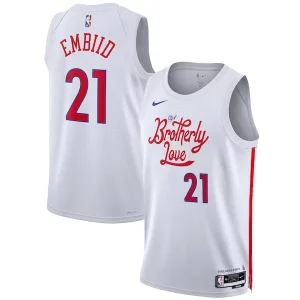 Incantevole Lussuoso Cool Joel Embiid Philadelphia 76ers Nike Unisex 2022/23 Swingman Jersey City Edition White