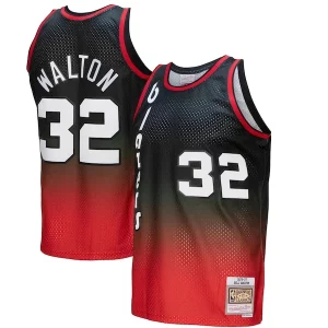 Incantevole Ottimo Carino Bill Walton Portland Trail Blazers 1976/77 Hardwood Classics Fadeaway Swingman Player Jersey Red/Black