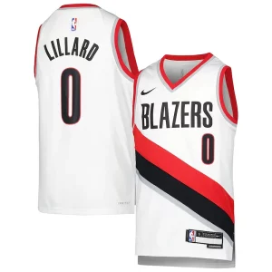 Incantevole Raffinato Elegante Damian Lillard Portland Trail Blazers Nike Youth Swingman Jersey Association Edition White