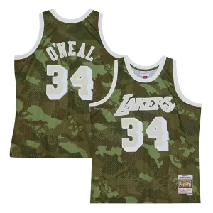 Incantevole Shaquille O'Neal Los Angeles Lakers Hardwood Classics 1996/97 Ghost Green Swingman Jersey Camo