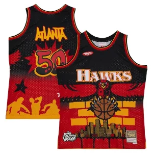 Incantevole Trendy Lussuoso Atlanta Hawks x Tats Cru Hardwood Classics Fashion Jersey Black