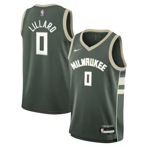 Lussuoso Fantastico Classico Damian Lillard Milwaukee Bucks Nike Youth Swingman Jersey Icon Edition Hunter Green