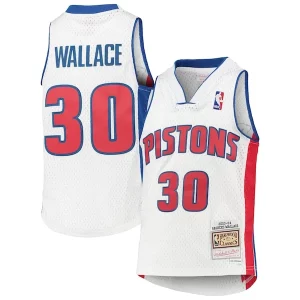 Lussuoso Fascinante Classico Rasheed Wallace Detroit Pistons Youth 2003/04 Hardwood Classics Swingman Jersey White