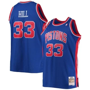 Lussuoso Grant Hill Detroit Pistons 1995/96 Big & Tall Hardwood Classics Swingman Jersey Blue