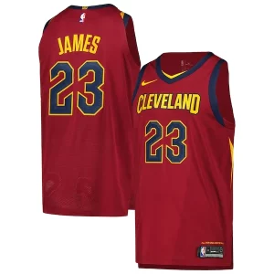 Lussuoso LeBron James Cleveland Cavaliers Nike Authentic Player Jersey Icon Edition Wine