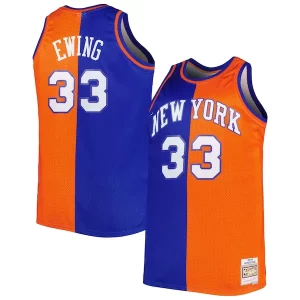 Magnifico Accattivante Patrick Ewing New York Knicks Big & Tall Hardwood Classics 1991/92 Split Swingman Jersey Blue/Orange