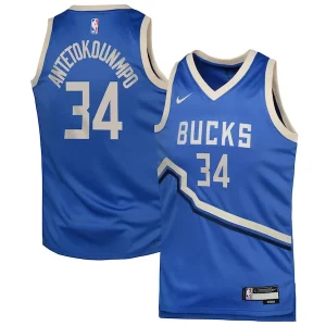 Magnifico Giannis Antetokounmpo Milwaukee Bucks Nike Youth 2024/25 Swingman Player Jersey City Edition Royal