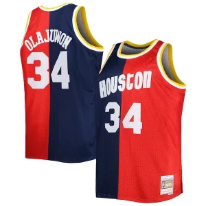 Magnifico Ottimo Splendido Hakeem Olajuwon Houston Rockets Big & Tall Hardwood Classics 1993/94 Split Swingman Jersey Navy/Red