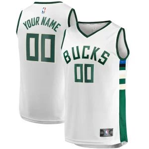 Magnifico Pratico Milwaukee Bucks Youth Fast Break Replica Custom Jersey Association Edition White