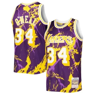Magnifico Splendido Fantastico Shaquille O'Neal Los Angeles Lakers 1996/97 Hardwood Classics Marble Swingman Jersey Purple