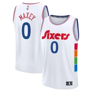 Sofisticato Tyrese Maxey Philadelphia 76ers 2024/25 Fast Break Player Jersey City Edition White