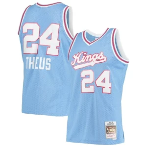 Meraviglioso Eccezionale Reggie Theus Sacramento Kings 1985/86 Hardwood Classics Swingman Jersey Light Blue