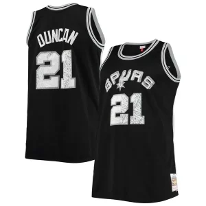Meraviglioso Prestigioso Tim Duncan San Antonio Spurs Big & Tall 1998/99 NBA 75th Anniversary Diamond Swingman Jersey Black