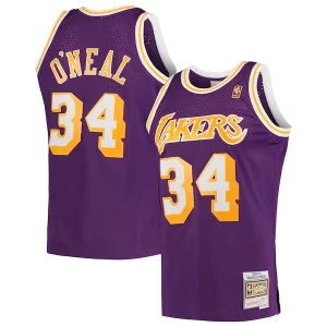 Meraviglioso Shaquille O'Neal Los Angeles Lakers Hardwood Classics Swingman Jersey Purple/Royal/Gold